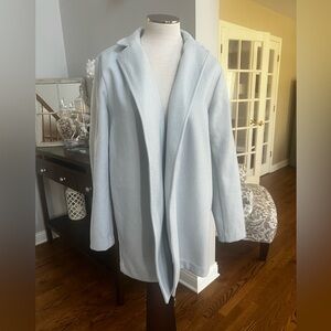 Banana Republic Factory Brushed Knit Long Blazer Size Large Light Baby Blue